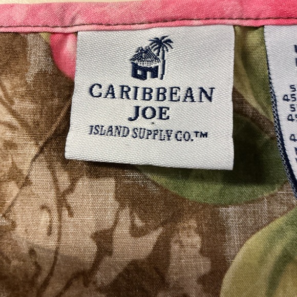 Caribbean Joe Pink and Green Floral Top S Tropical Top - Picture 4 of 7